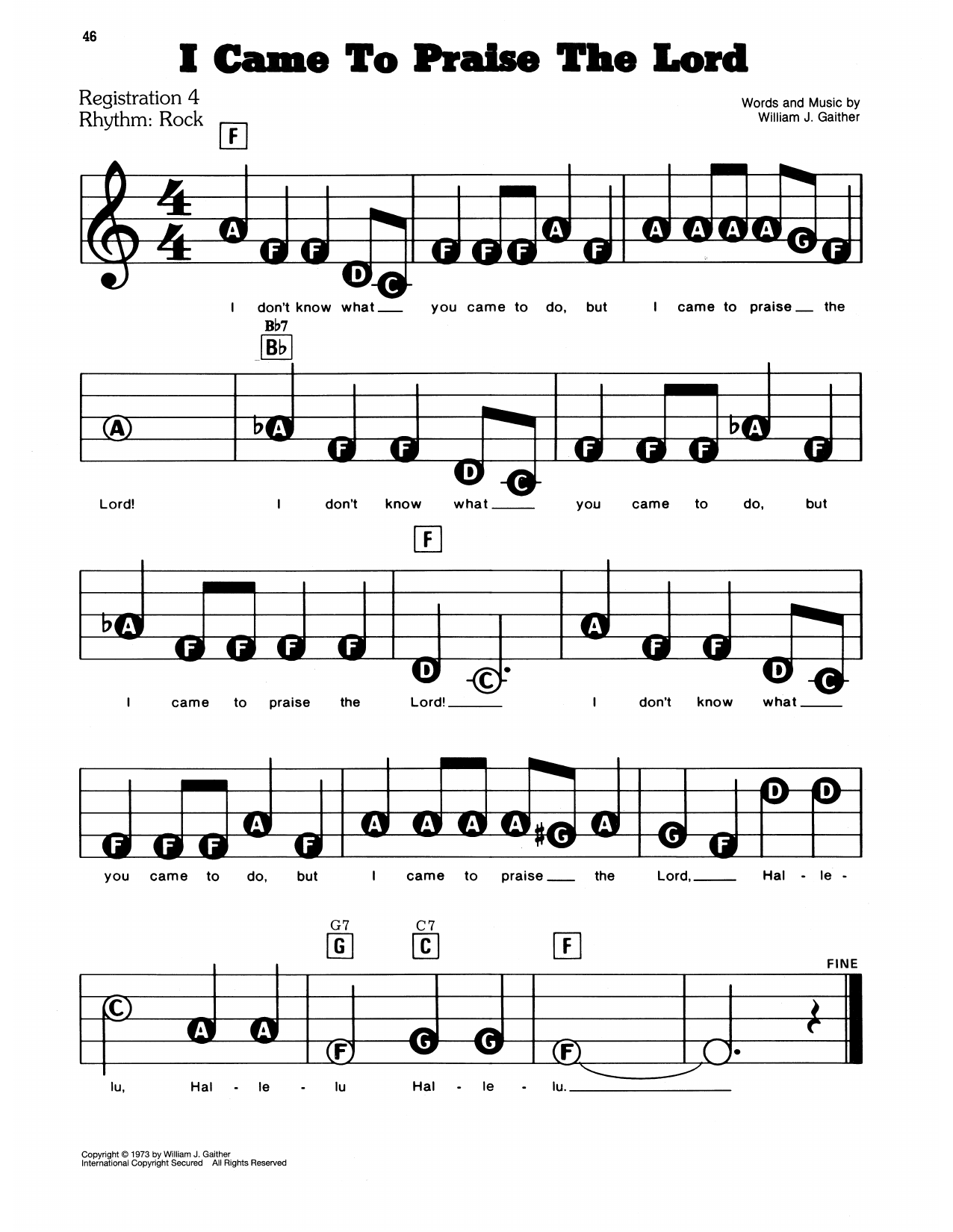 I Came To Praise The Lord: E-Z Play Today