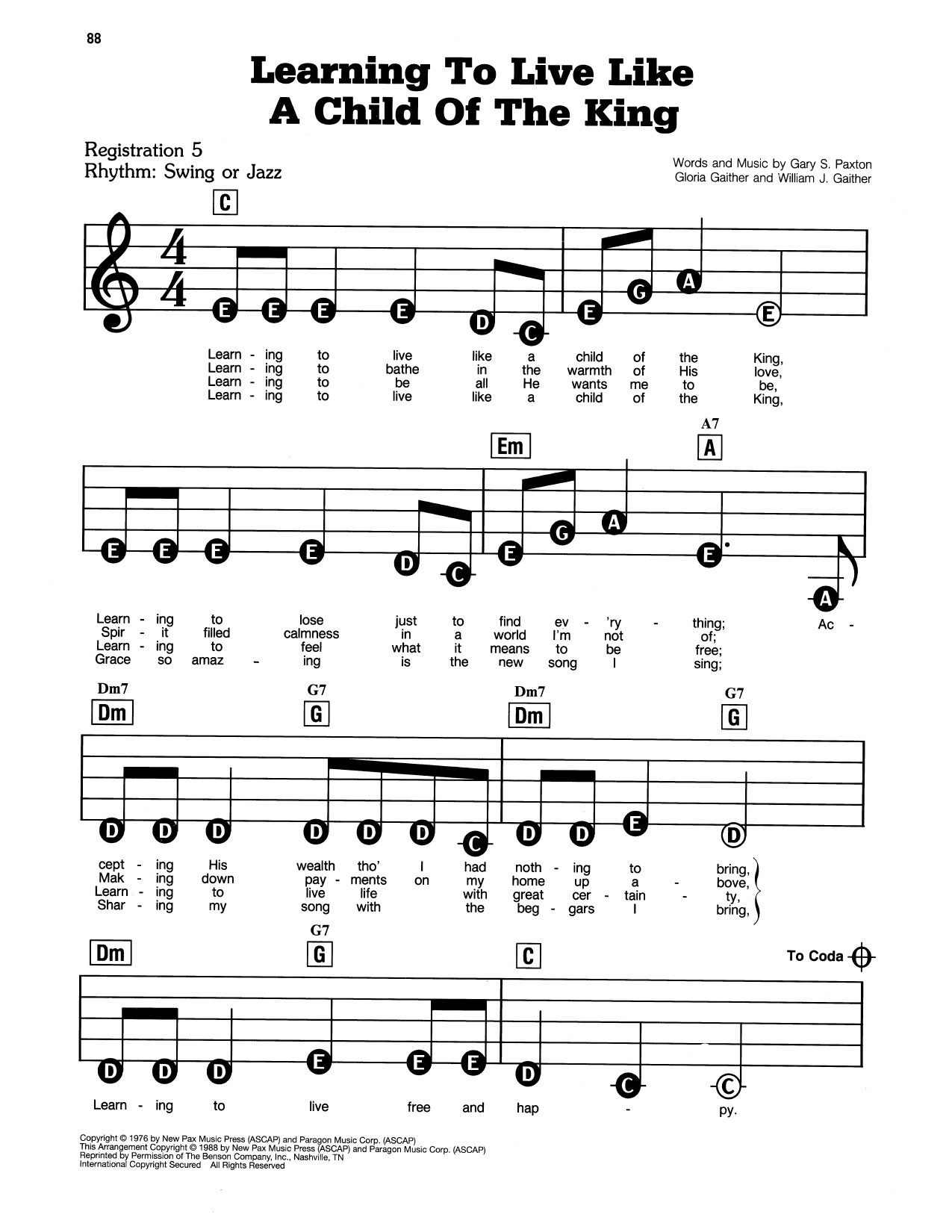 Learning To Live Like A Child Of The King: E-Z Play Today