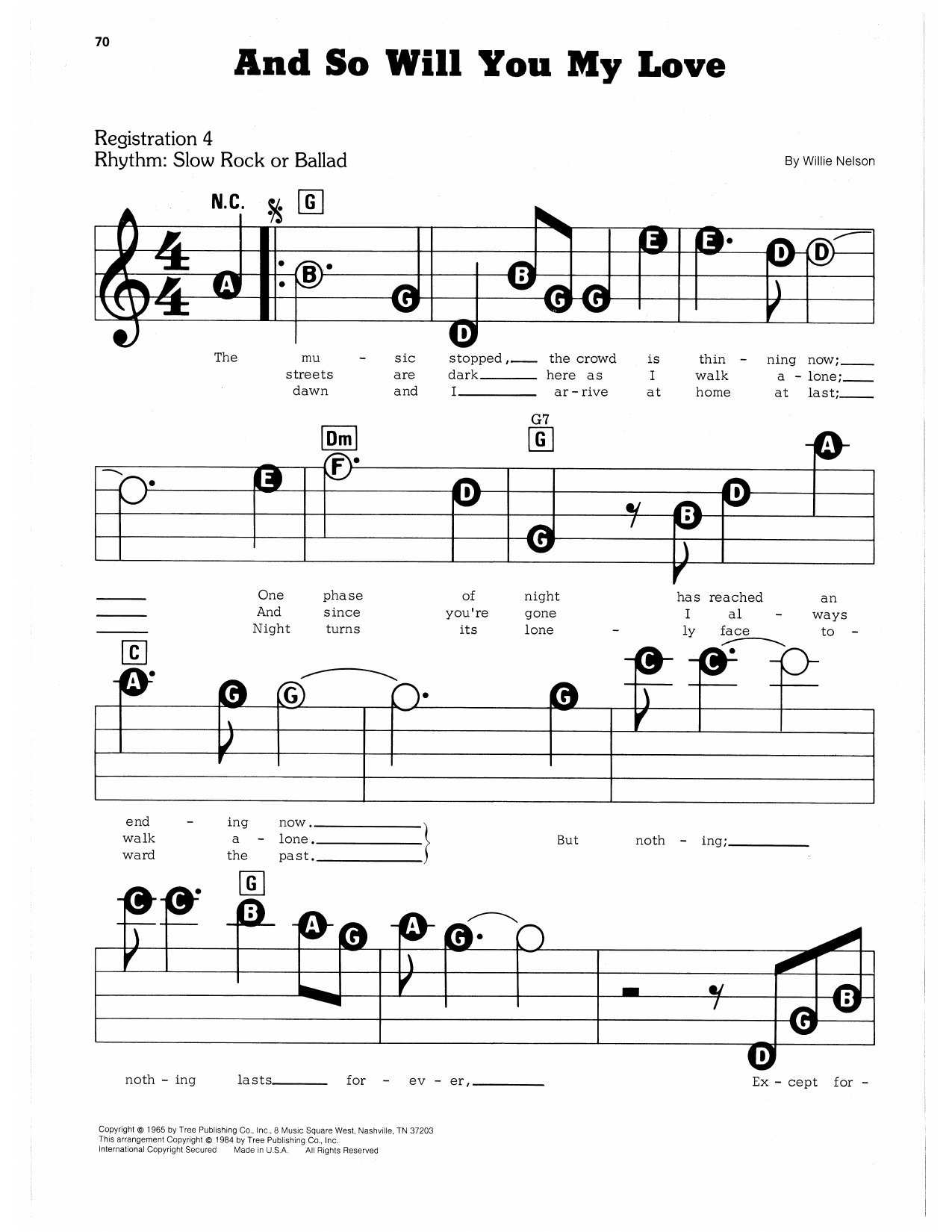 And So Will You, My Love: E-Z Play Today