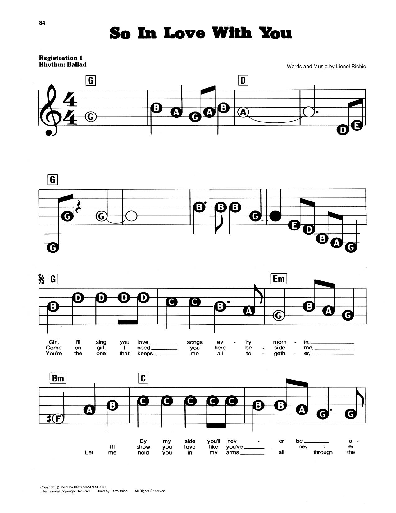 So In Love With You: E-Z Play Today
