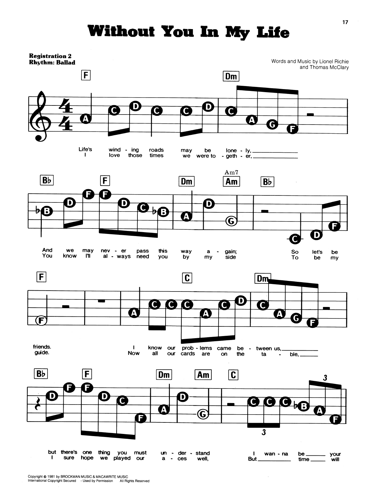 Without You In My Life: E-Z Play Today