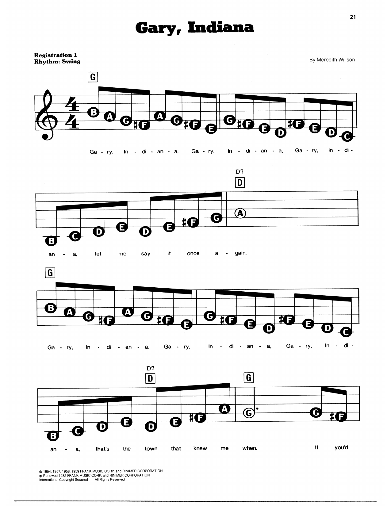 Gary, Indiana (from The Music Man): E-Z Play Today