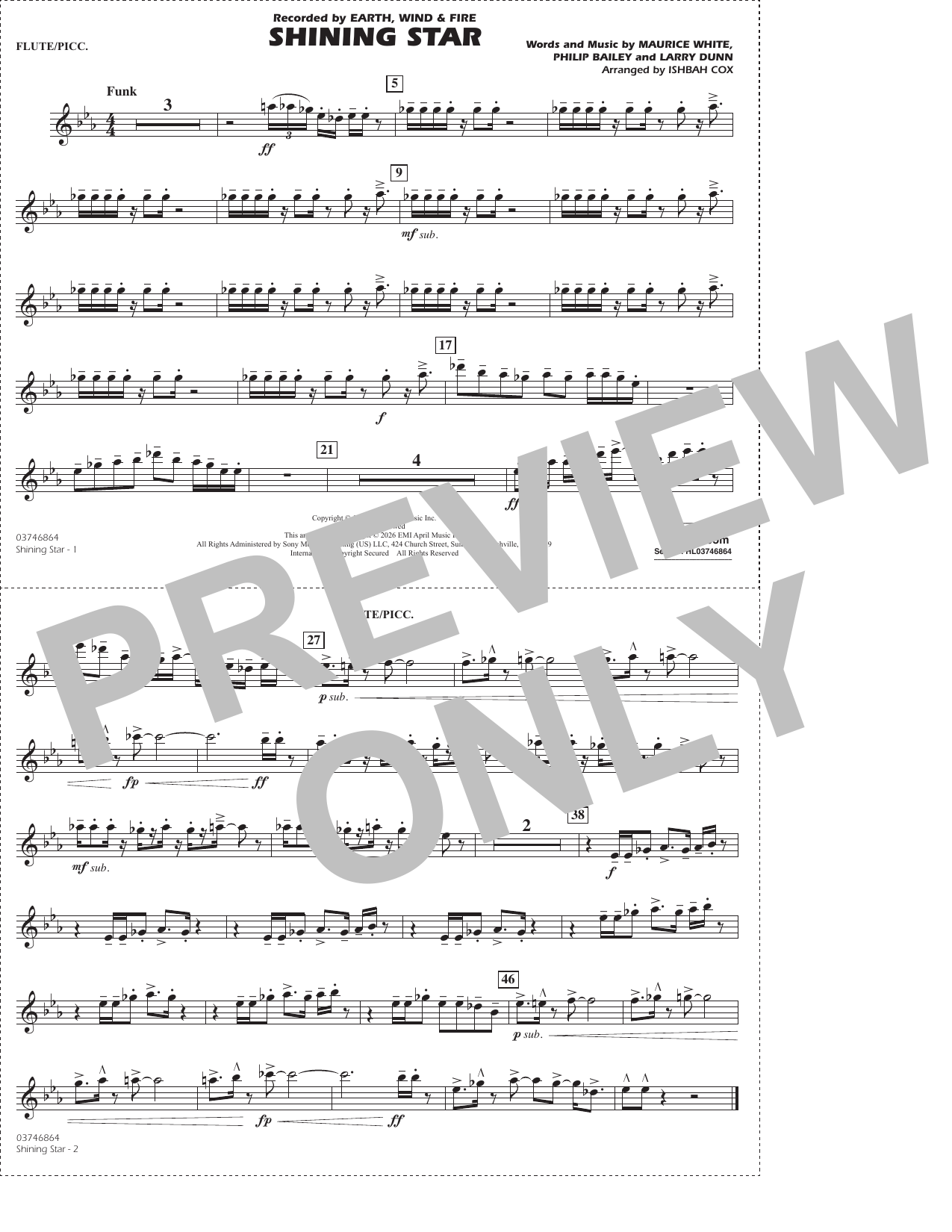 Shining Star (arr. Ishbah Cox) - Flute/Piccolo