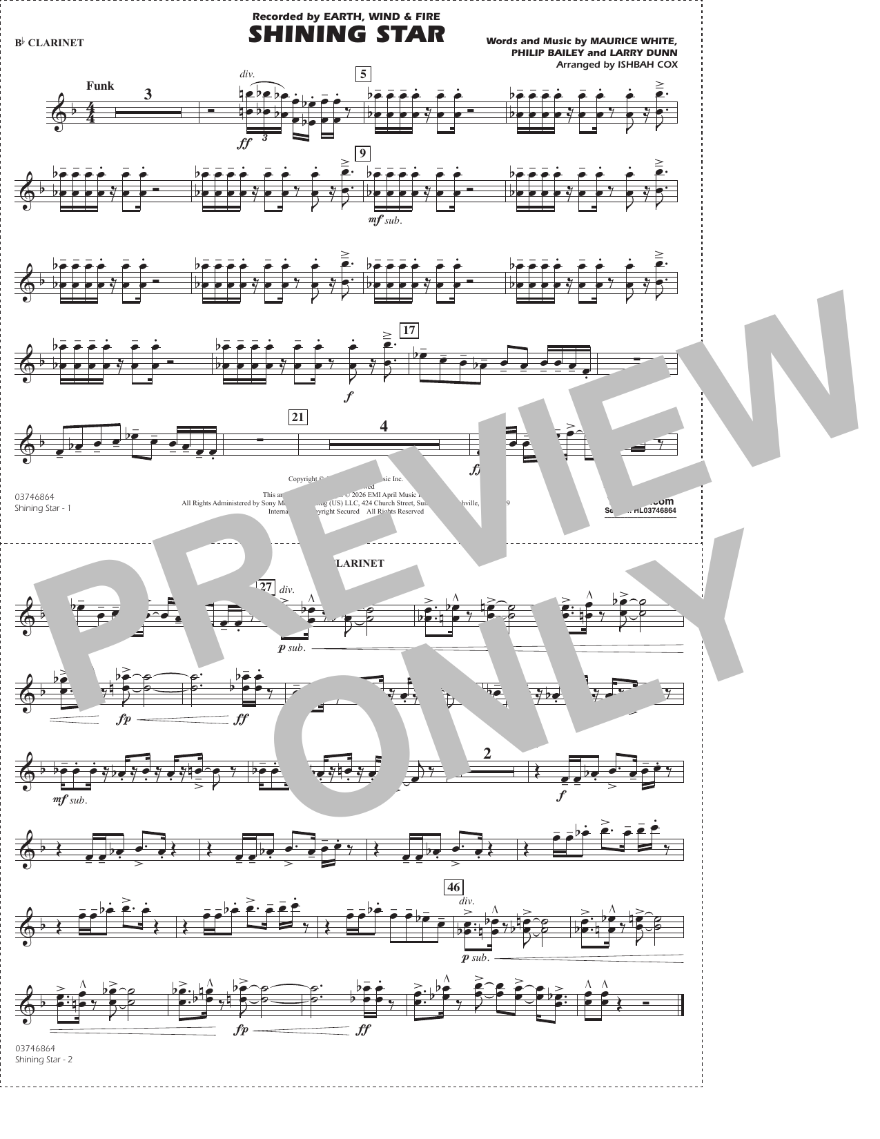 Shining Star (arr. Ishbah Cox) - Bb Clarinet