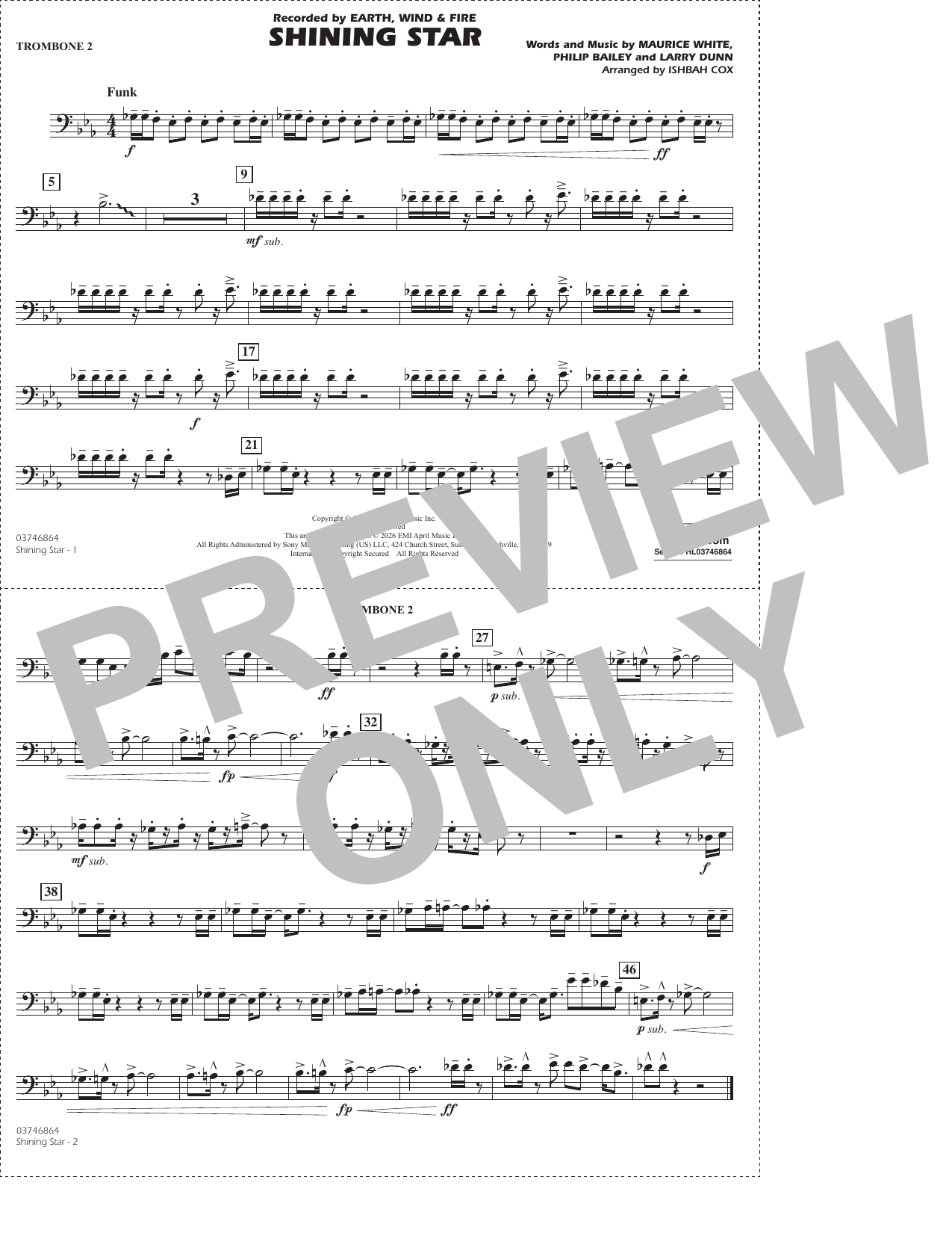 Shining Star (arr. Ishbah Cox) - 2nd Trombone
