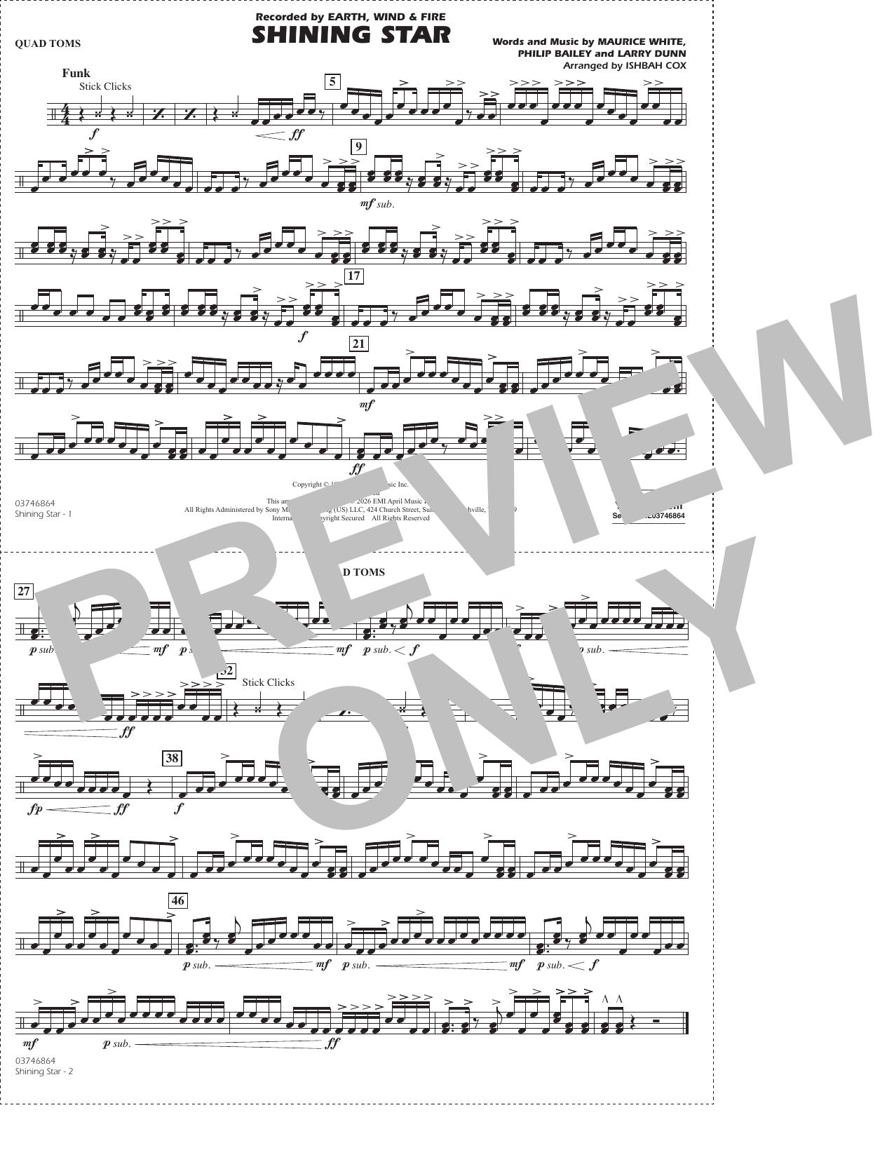Shining Star (arr. Ishbah Cox) - Quad Toms