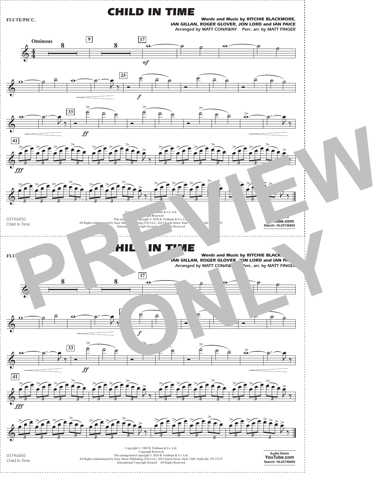 Child In Time (arr. Conaway Finger) - Flute/Piccolo
