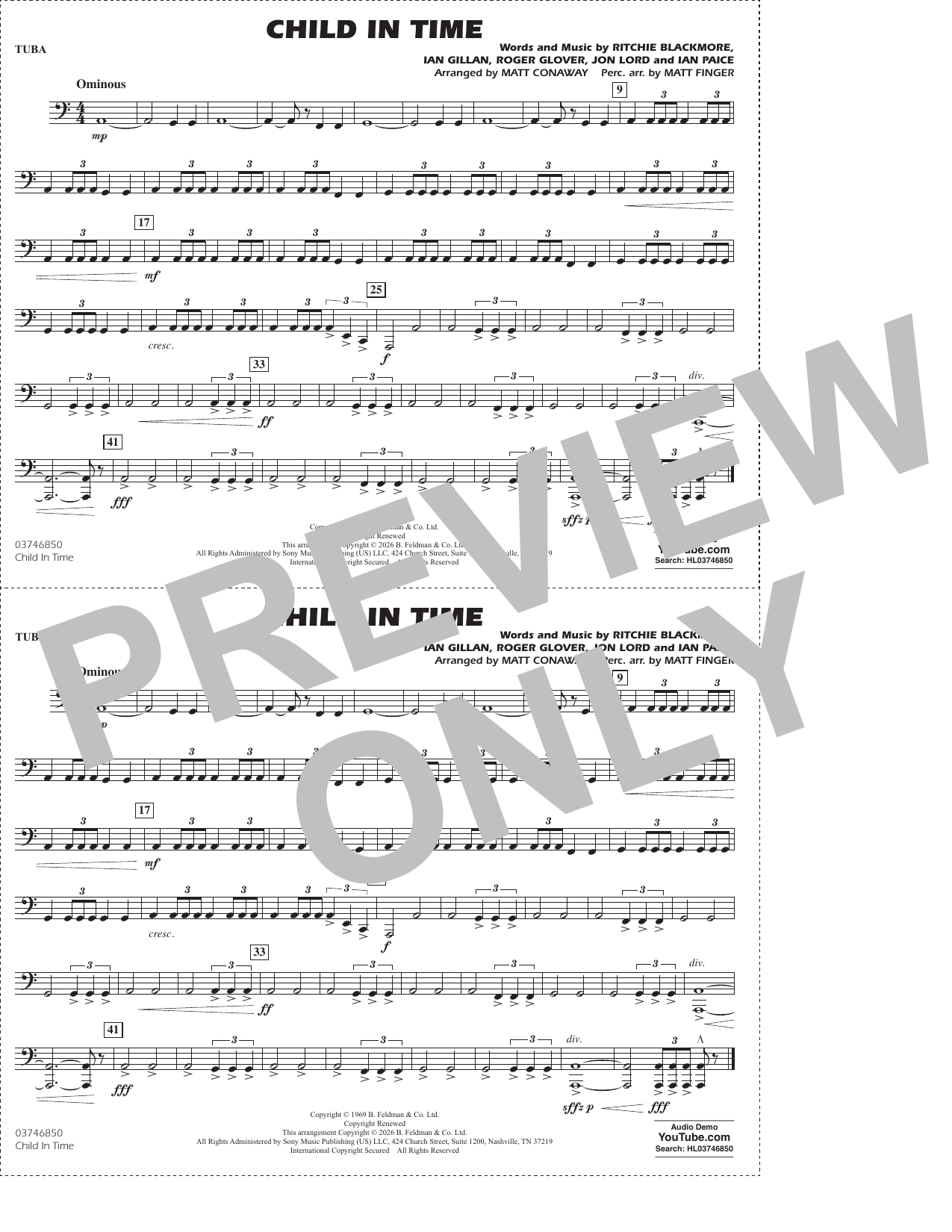 Child In Time (arr. Conaway Finger) - Tuba