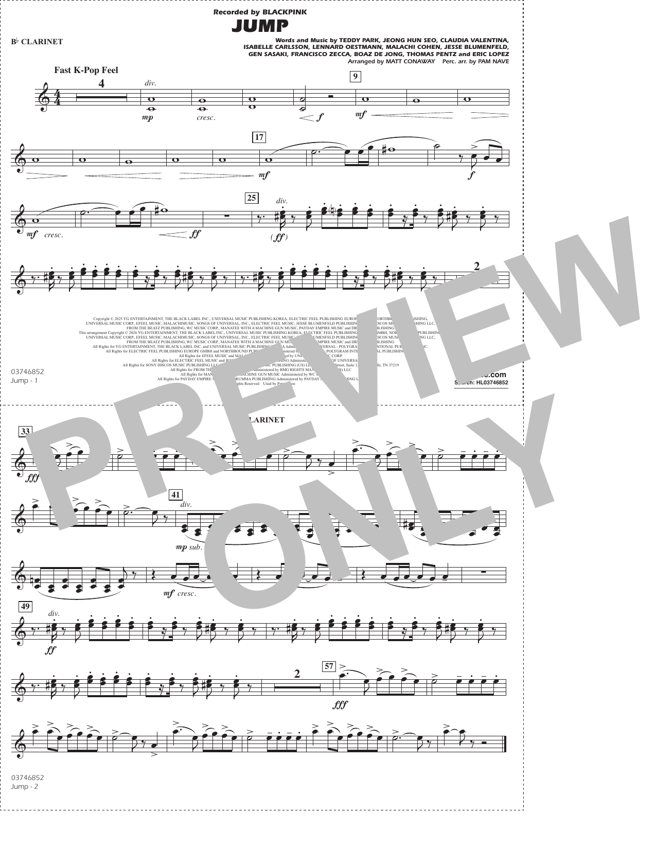 Jump (arr. Matt Conaway) - Bb Clarinet