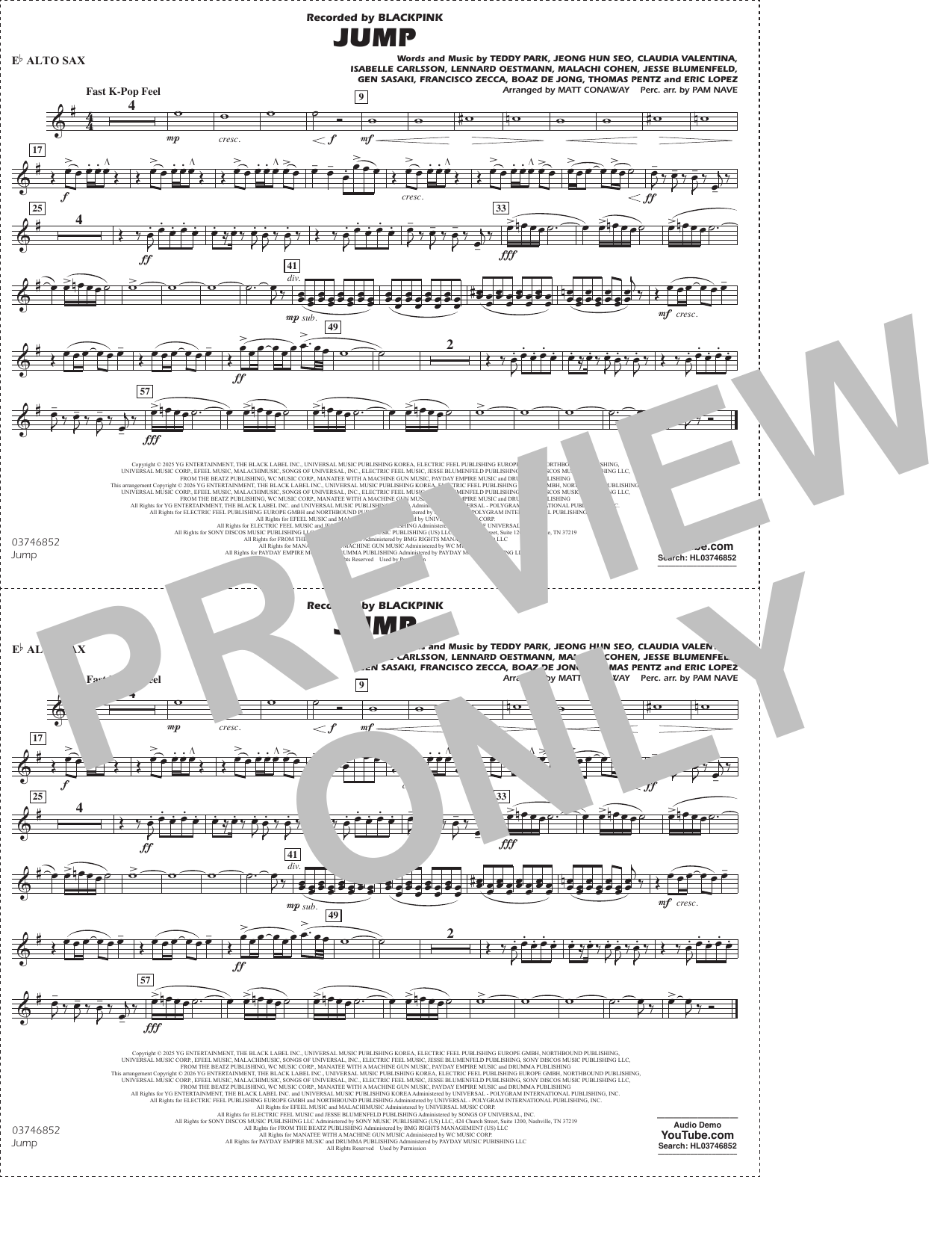 Jump (arr. Matt Conaway) - Eb Alto Sax