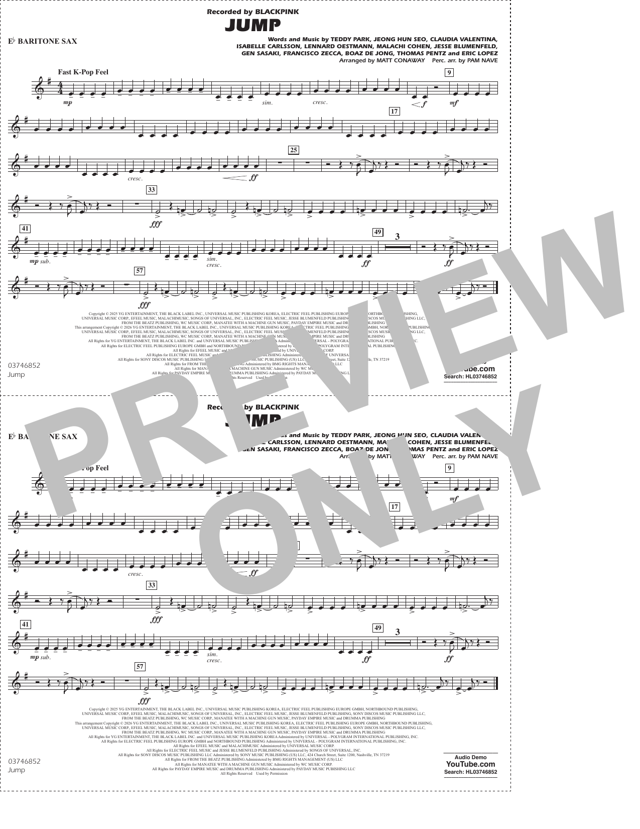 Jump (arr. Matt Conaway) - Eb Baritone Sax