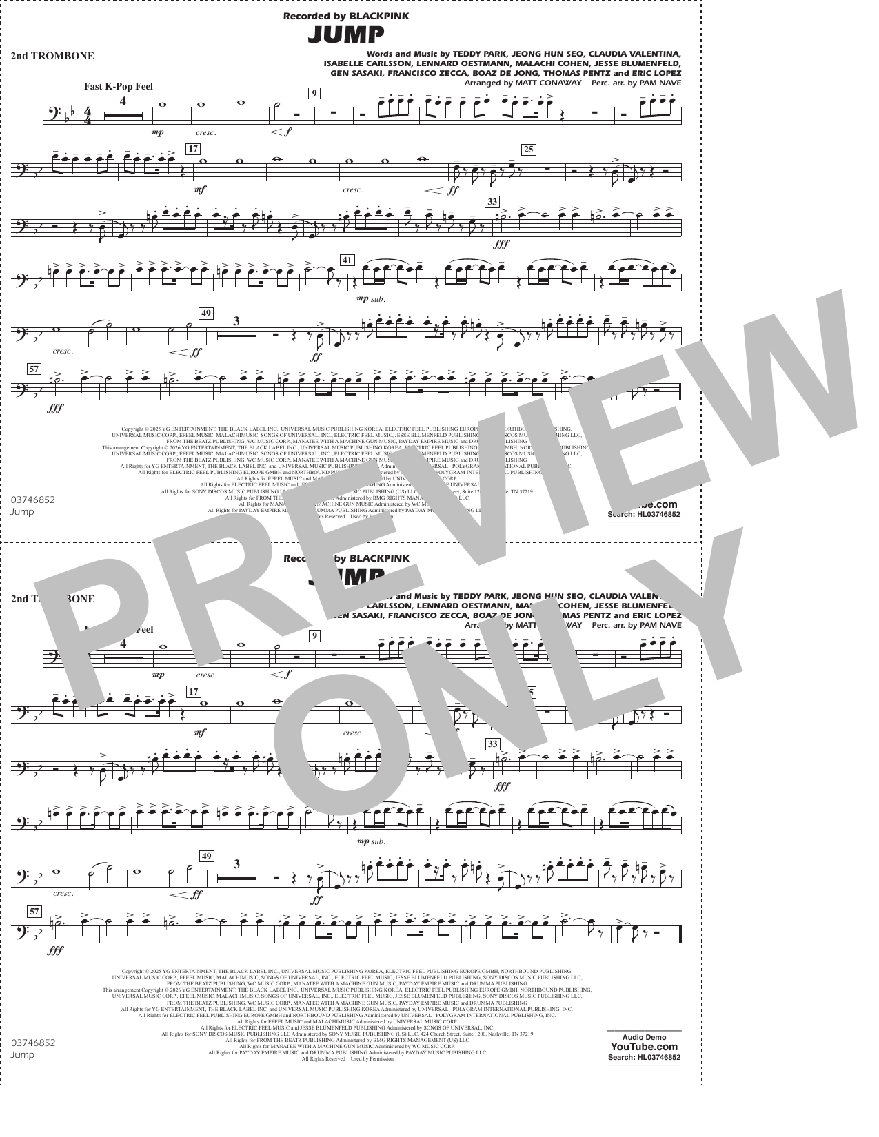 Jump (arr. Matt Conaway) - 2nd Trombone