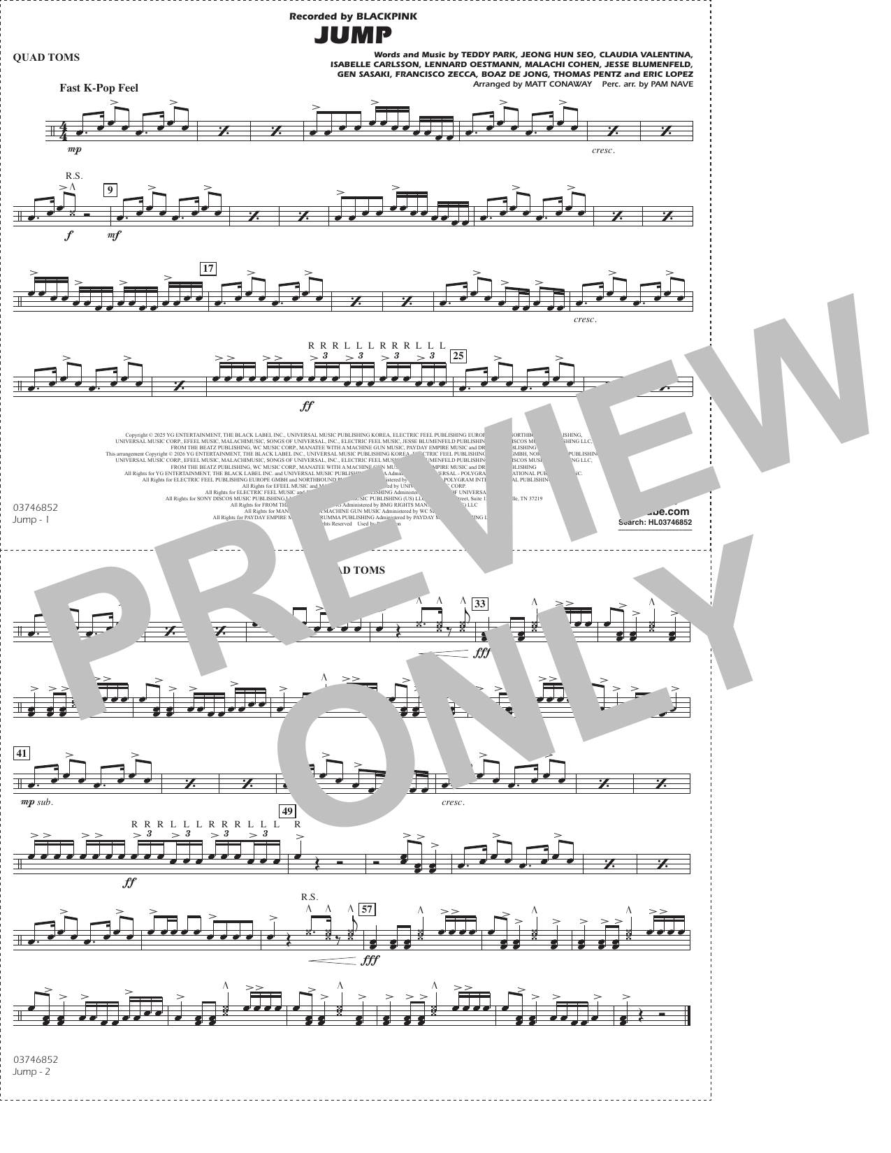 Jump (arr. Matt Conaway) - Quad Toms