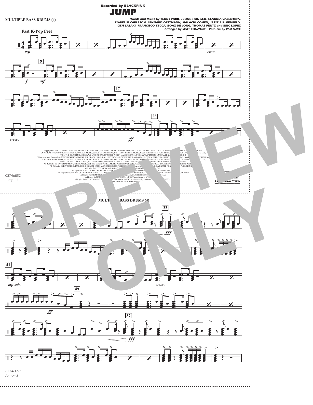 Jump (arr. Matt Conaway) - Multiple Bass Drums
