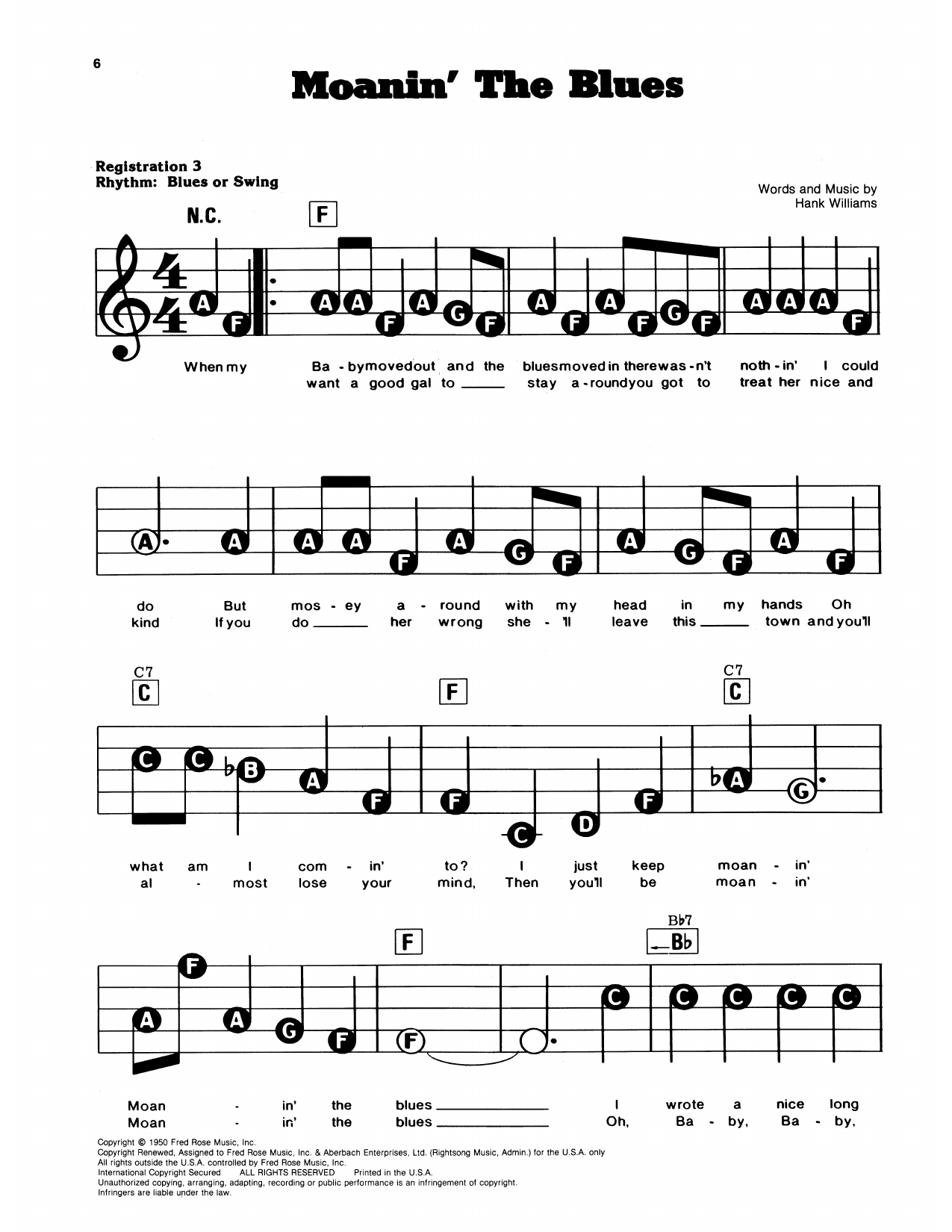 Moanin' The Blues: E-Z Play Today