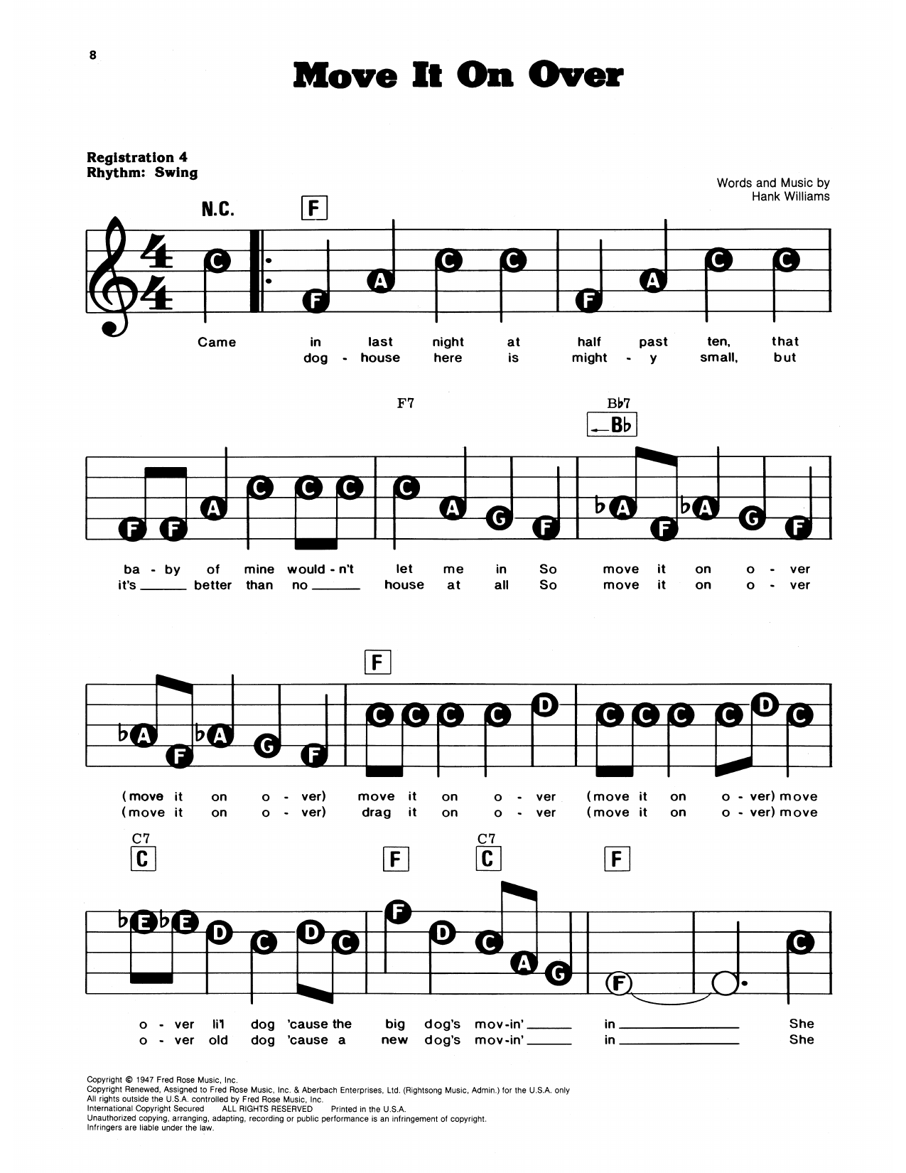 Move It On Over (from King Of The Hill): E-Z Play Today