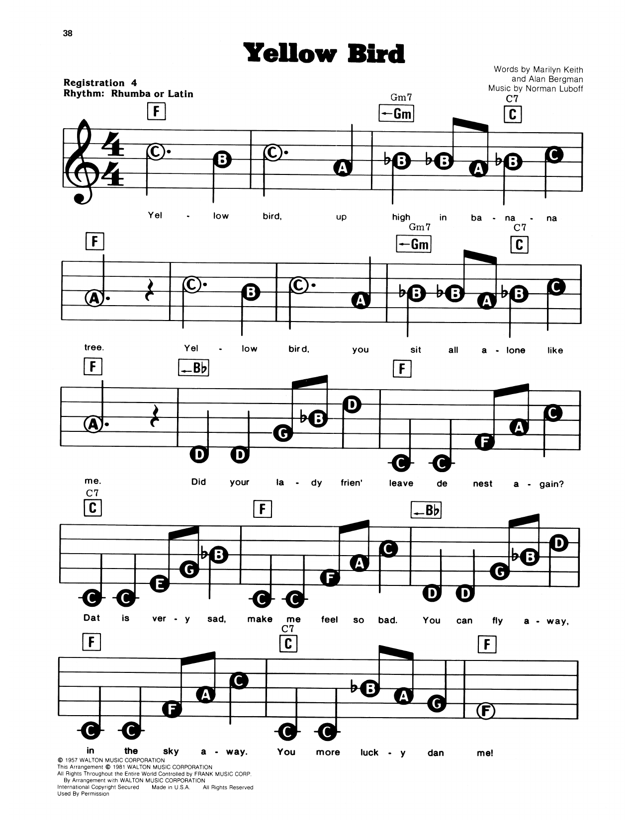 Yellow Bird: E-Z Play Today