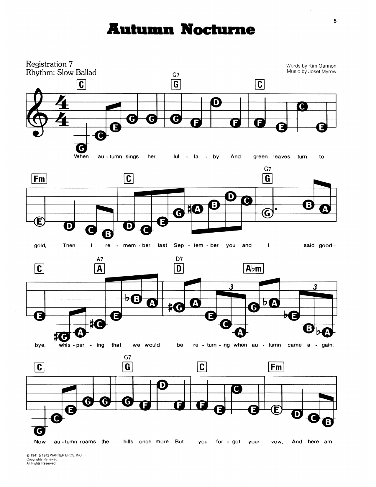 Autumn Nocturne: E-Z Play Today