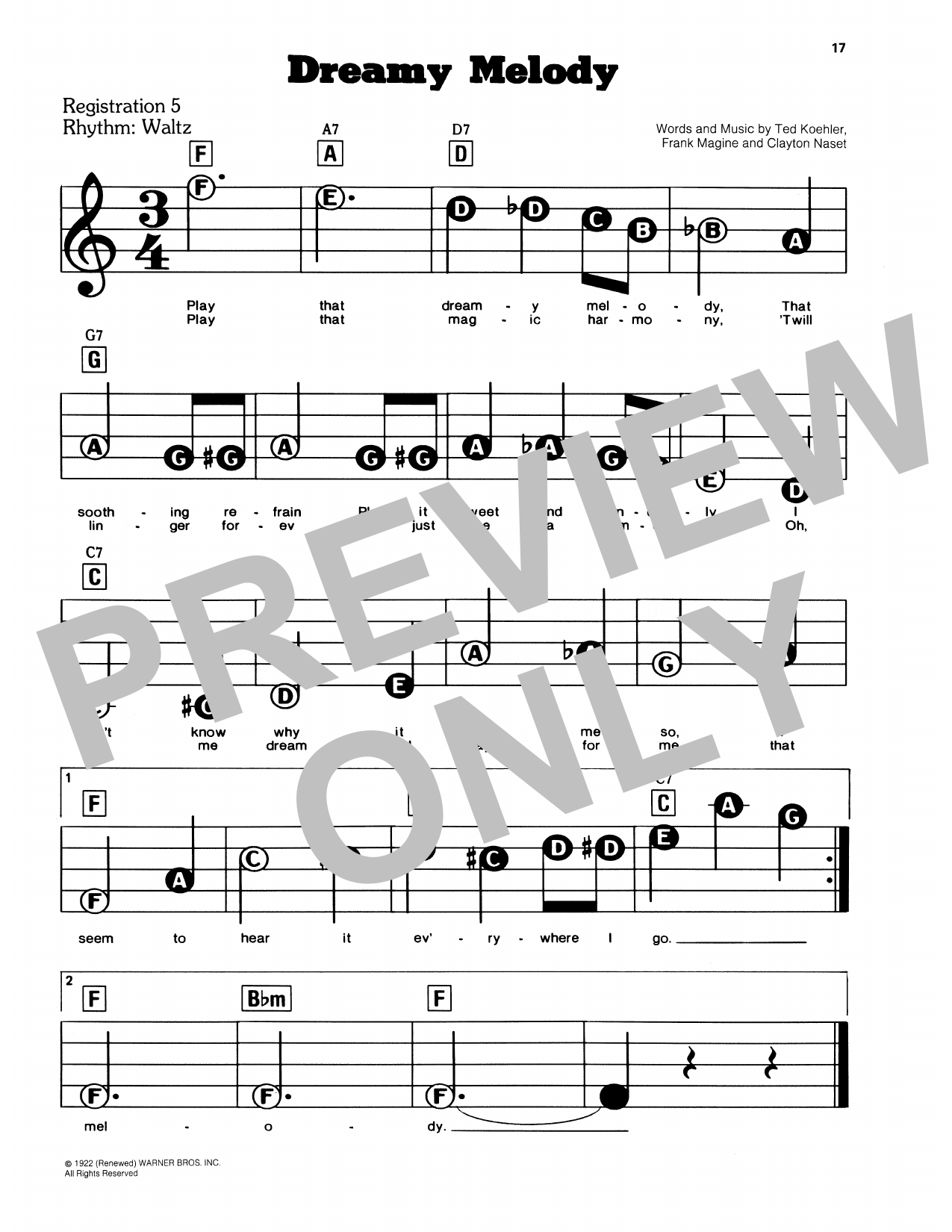 Dreamy Melody: E-Z Play Today