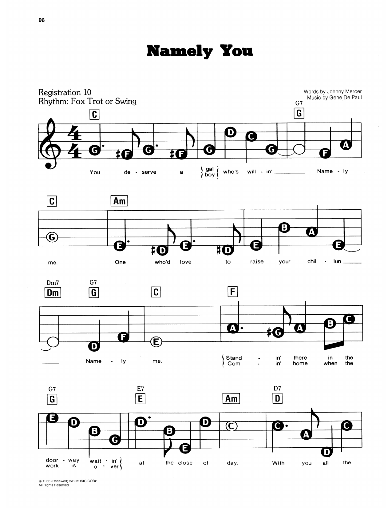 Namely You (from Li'l Abner): E-Z Play Today