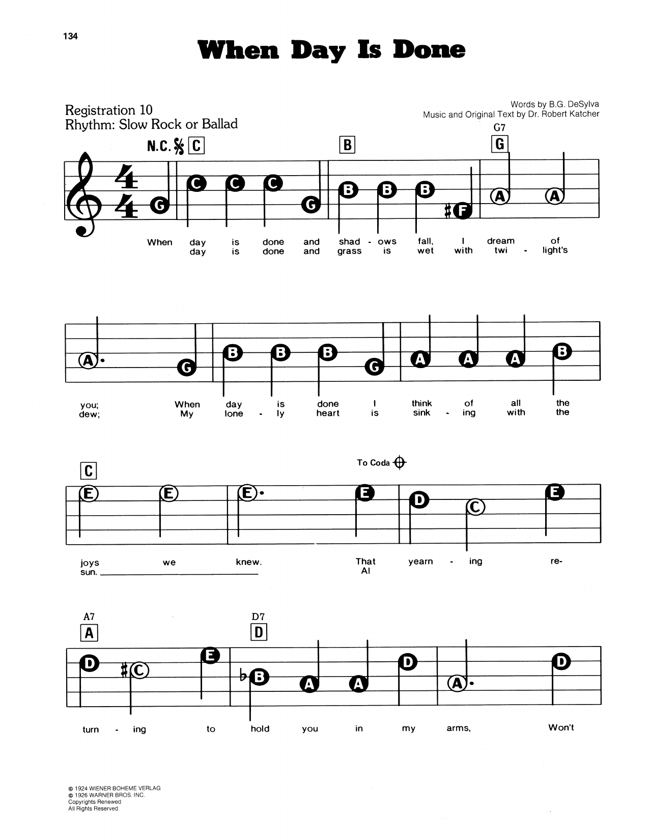 When Day Is Done: E-Z Play Today