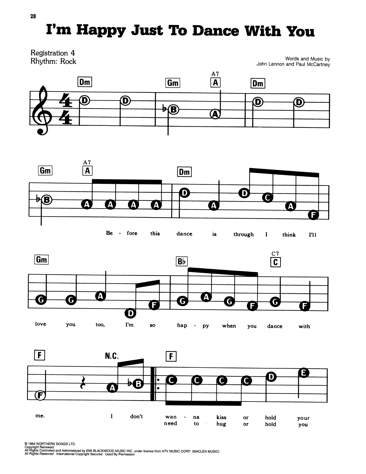 I'm Happy Just To Dance With You: E-Z Play Today