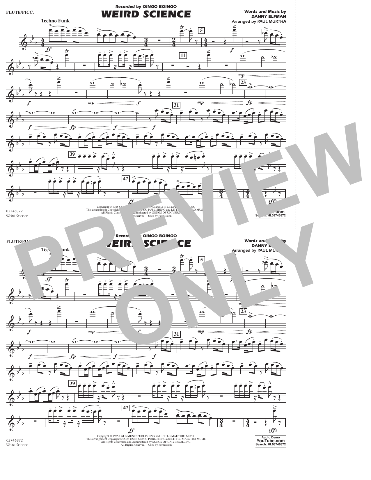 Weird Science (arr. Paul Murtha) - Flute/Piccolo