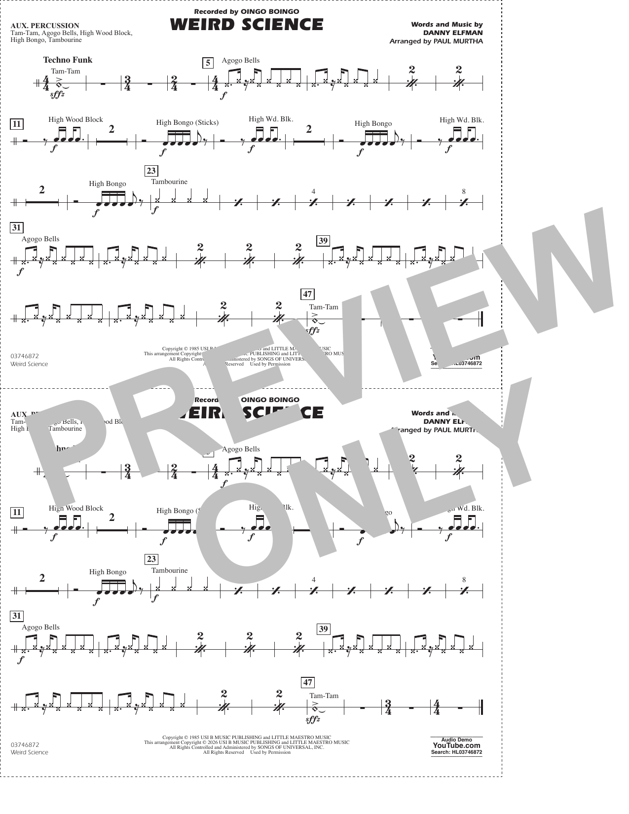 Weird Science (arr. Paul Murtha) - Aux Percussion