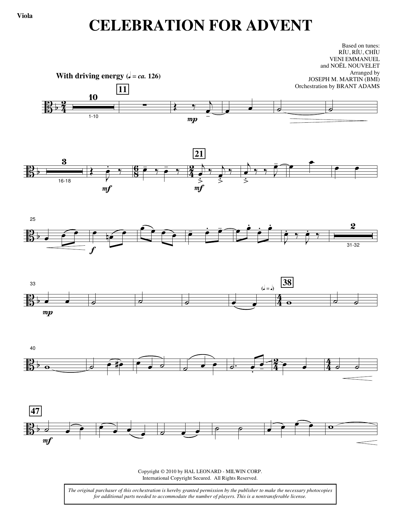Celebration for Advent - Viola: Choral Instrumental Pak