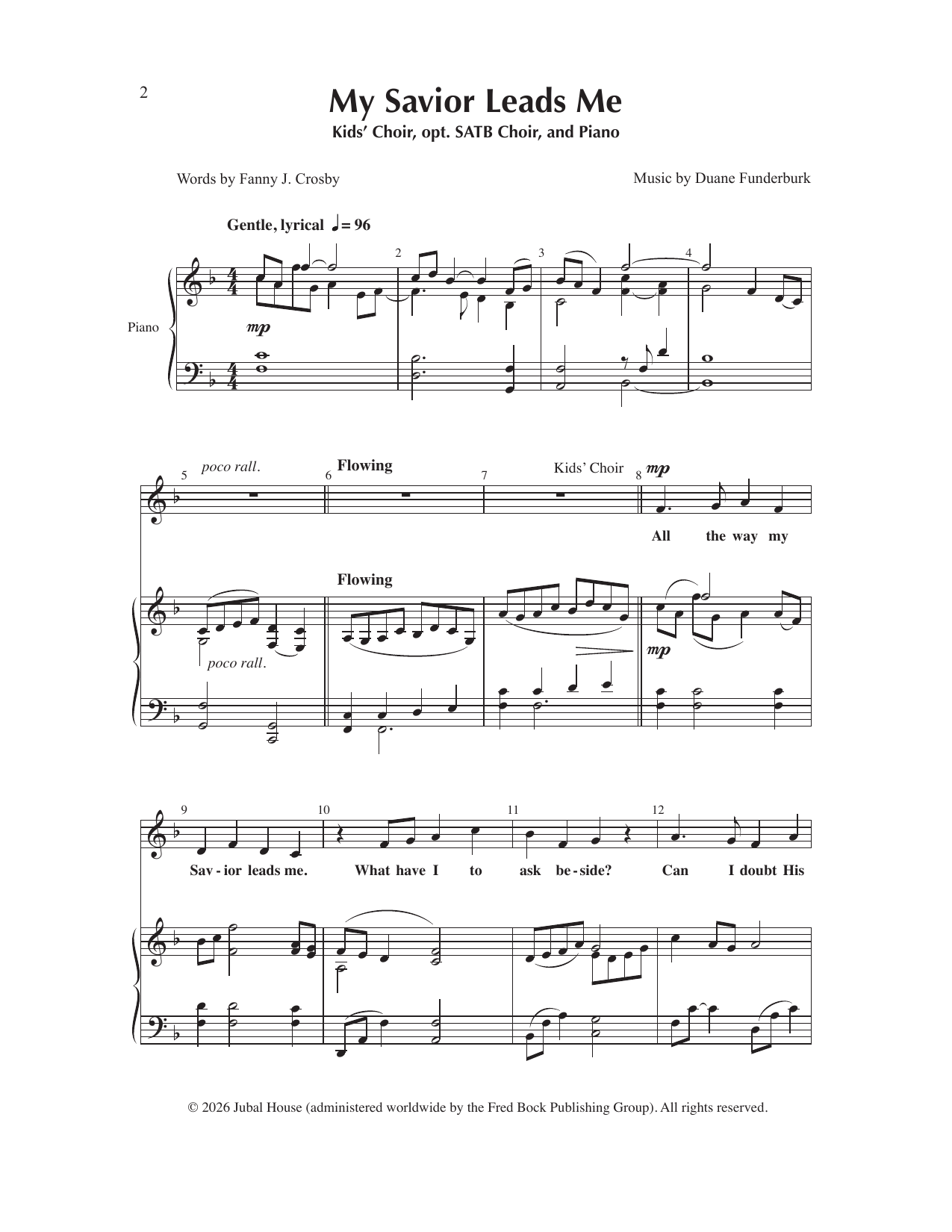 My Savior Leads Me: Unison Choral Octavo