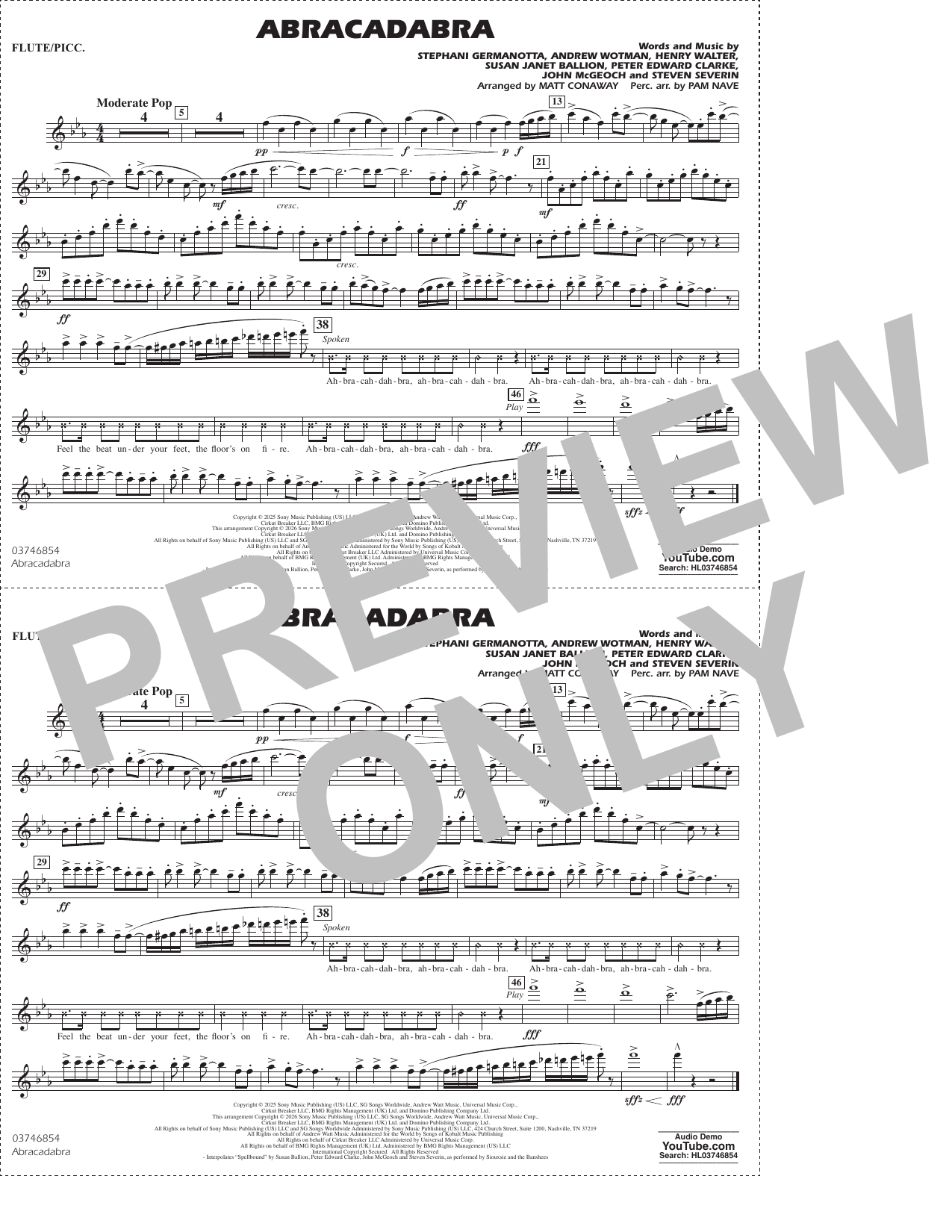 Abracadabra (arr. Conaway Nave) - Flute/Piccolo