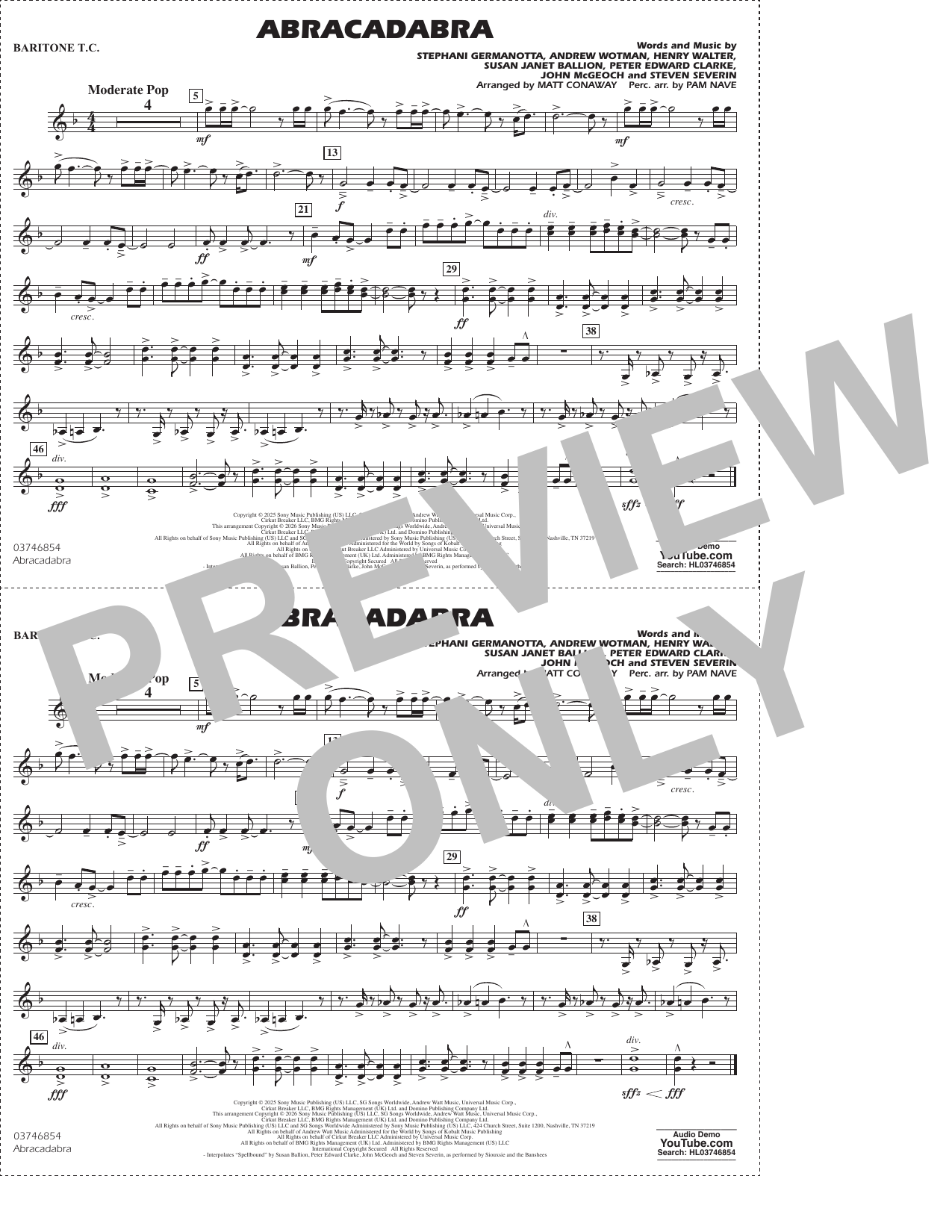 Abracadabra (arr. Conaway Nave) - Baritone T.C.