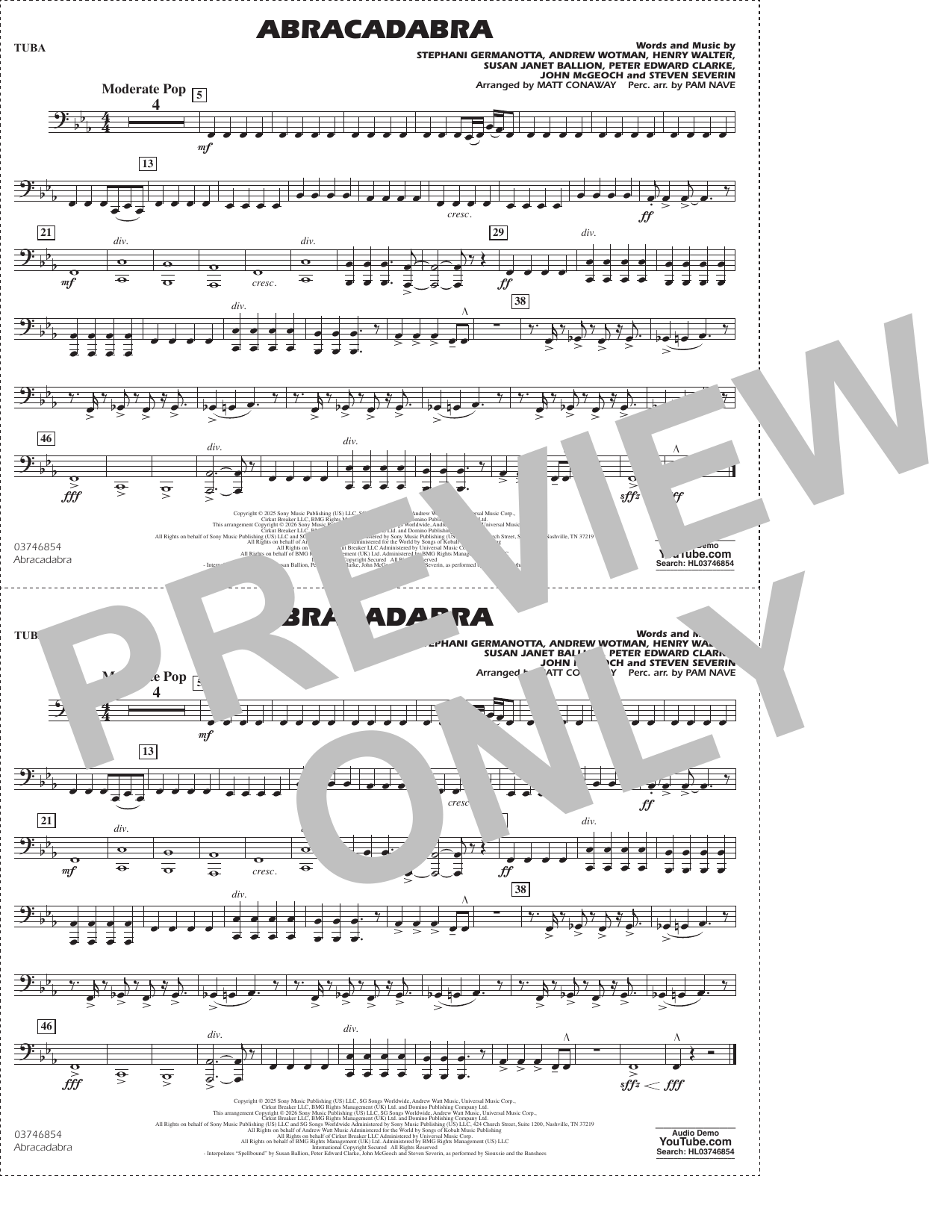 Abracadabra (arr. Conaway Nave) - Tuba