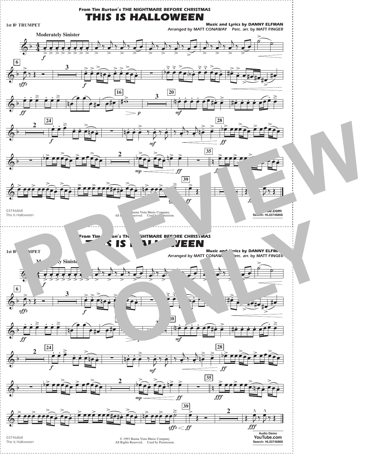 This Is Halloween (from The Nightmare Before Christmas) - 1st Bb Trumpet