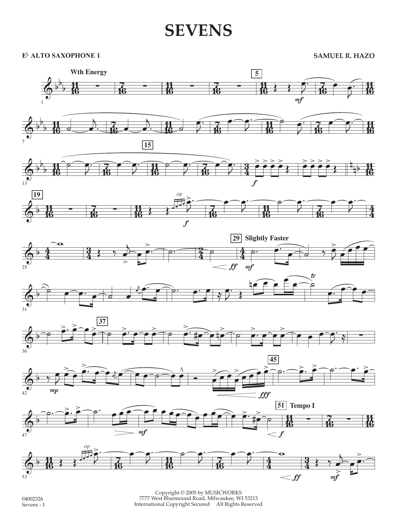 Sevens - Eb Alto Saxophone 1