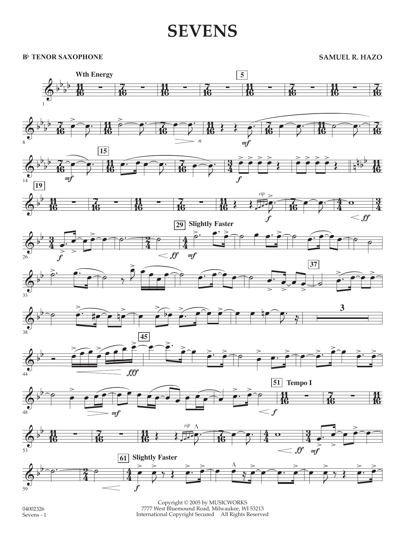 Sevens - Bb Tenor Saxophone