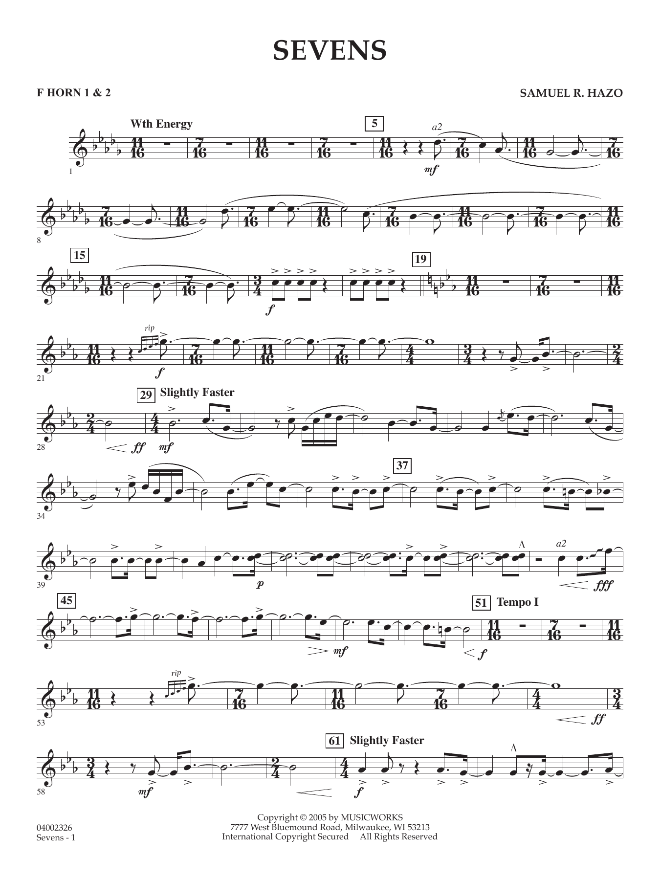 Sevens - F Horn 1 & 2