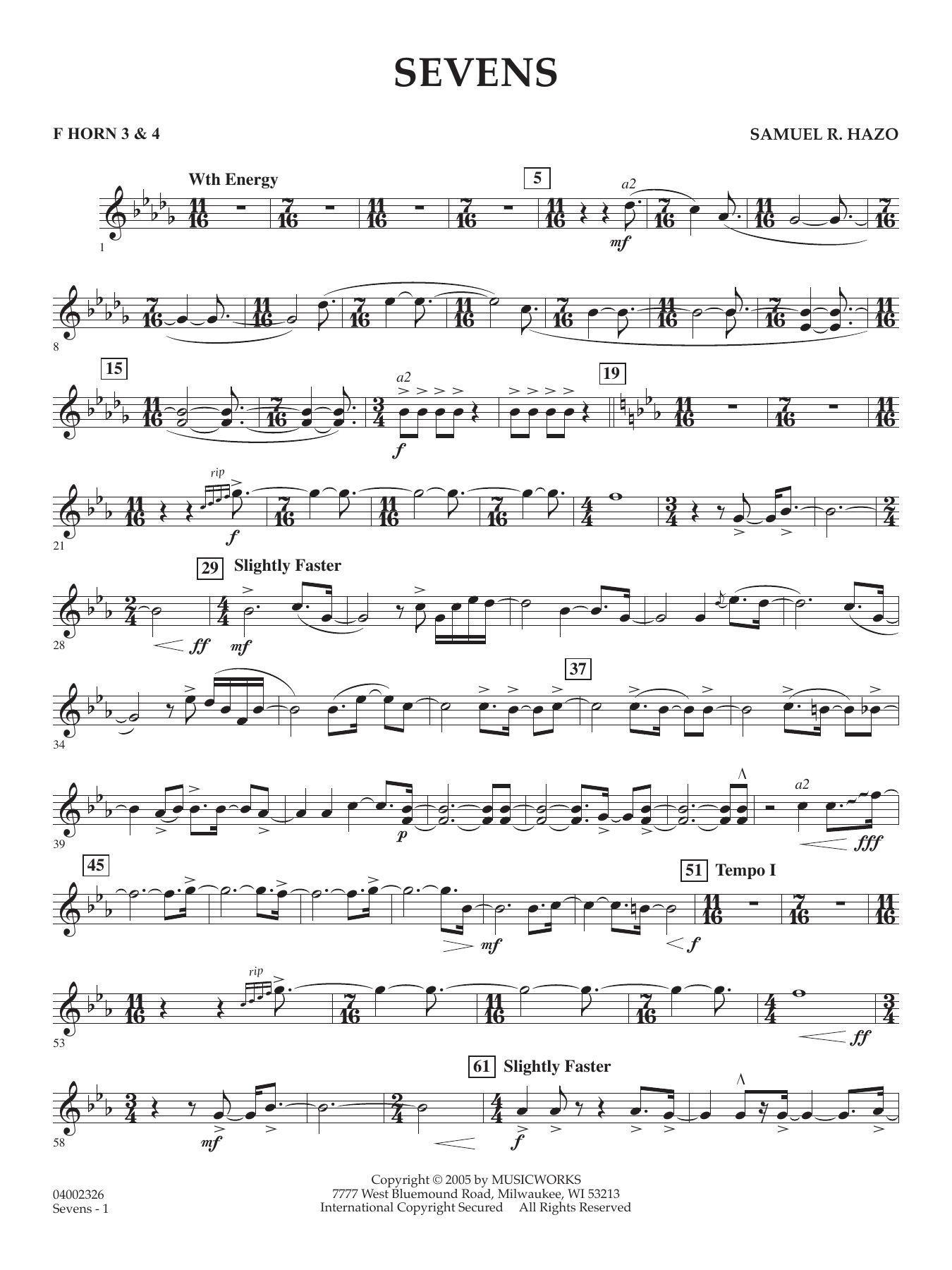 Sevens - F Horn 3 & 4