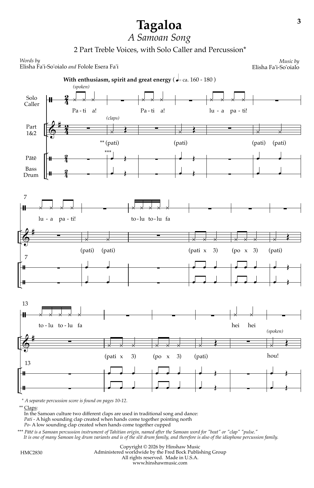 Tagaloa: 2-Part Treble Choral Octavo
