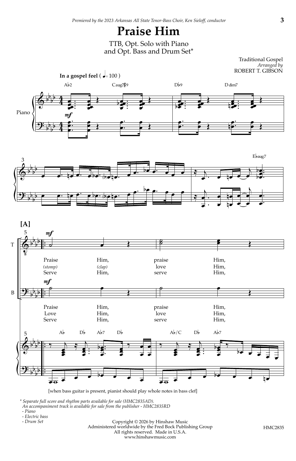 Praise Him: TTB Choral Octavo