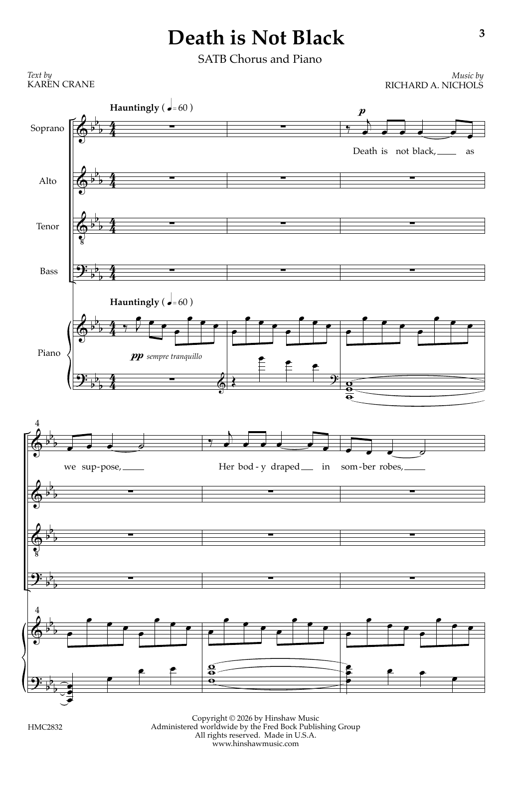 Death Is Not Black: SATB Choral Octavo