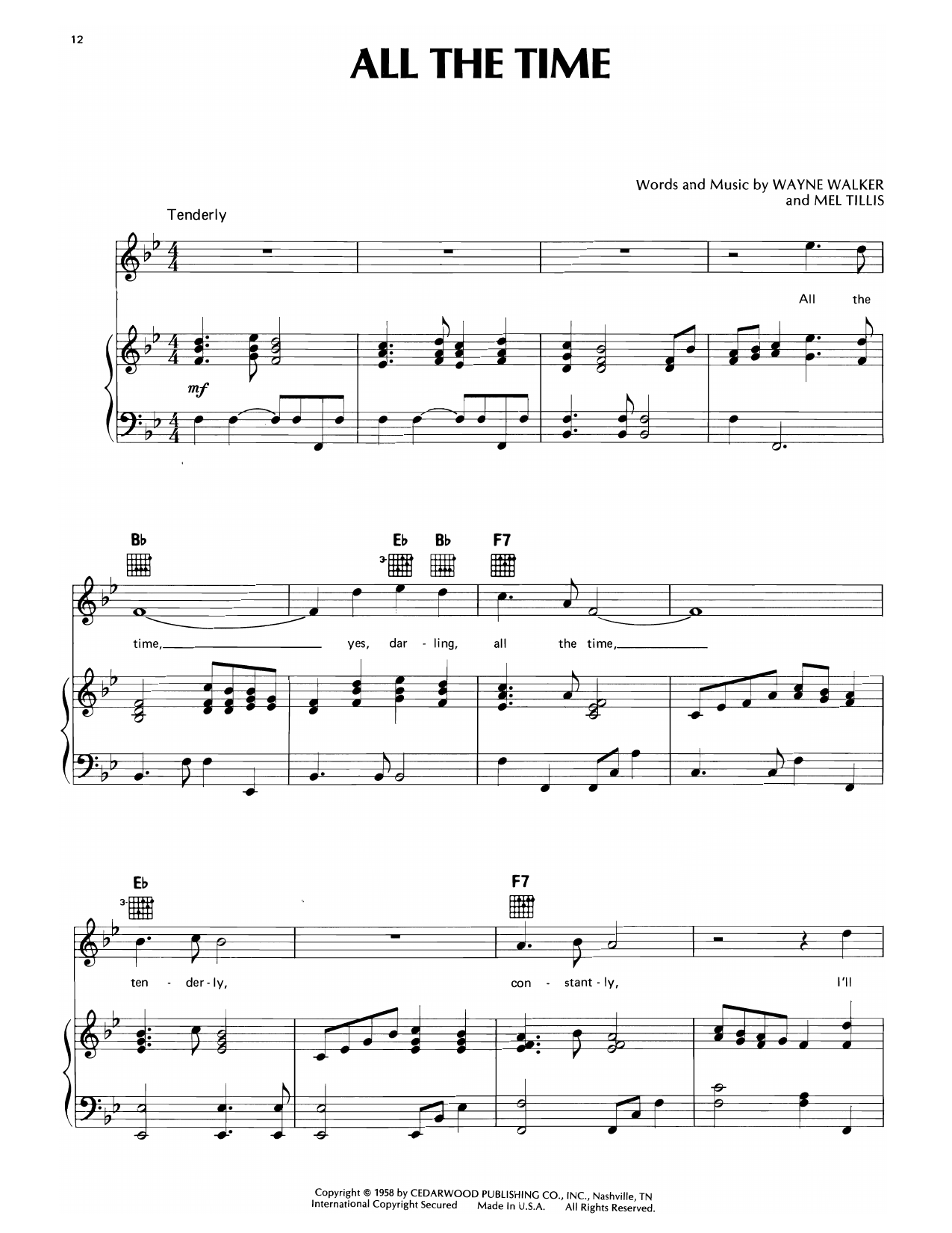 All The Time: Piano/Vocal/Guitar Sheet
