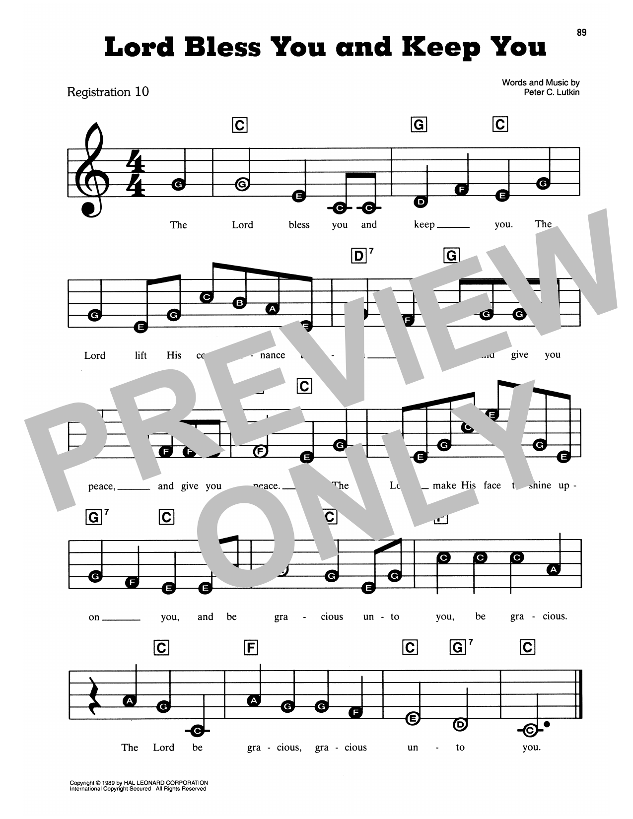 Lord Bless You And Keep You: E-Z Play Today
