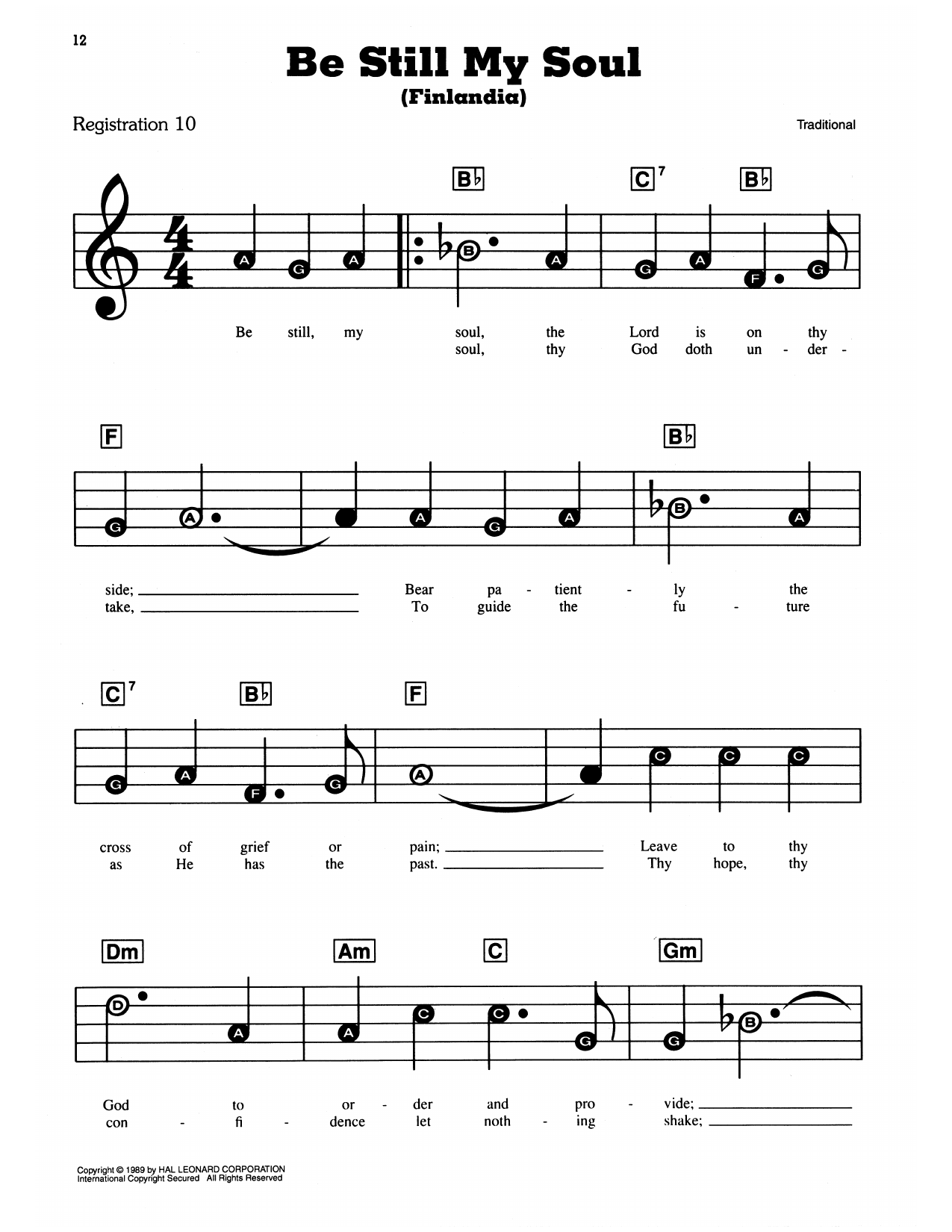 Be Still My Soul: E-Z Play Today