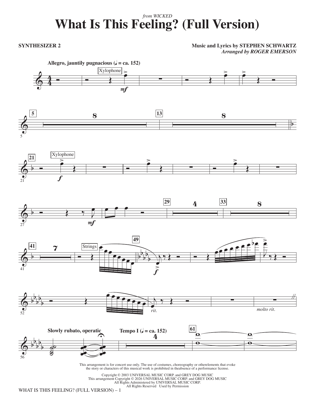 What Is This Feeling? (Full Version) - Synthesizer II: Choral Instrumental Pak