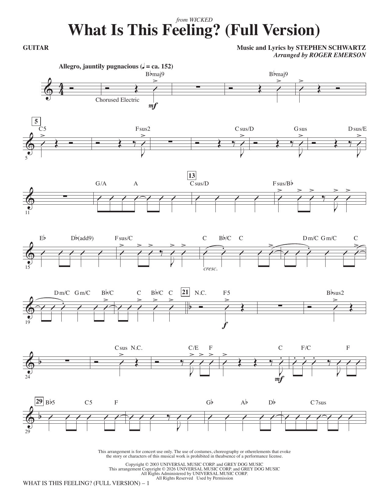 What Is This Feeling? (Full Version) - Guitar: Choral Instrumental Pak