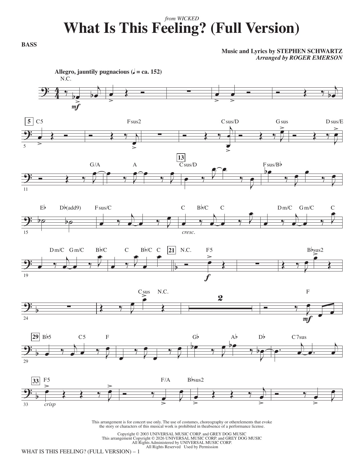 What Is This Feeling? (Full Version) - Bass: Choral Instrumental Pak