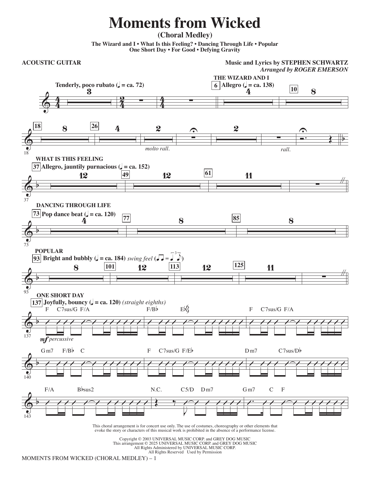Moments from Wicked (Choral Medley) - Guitar 2: Choral Instrumental Pak