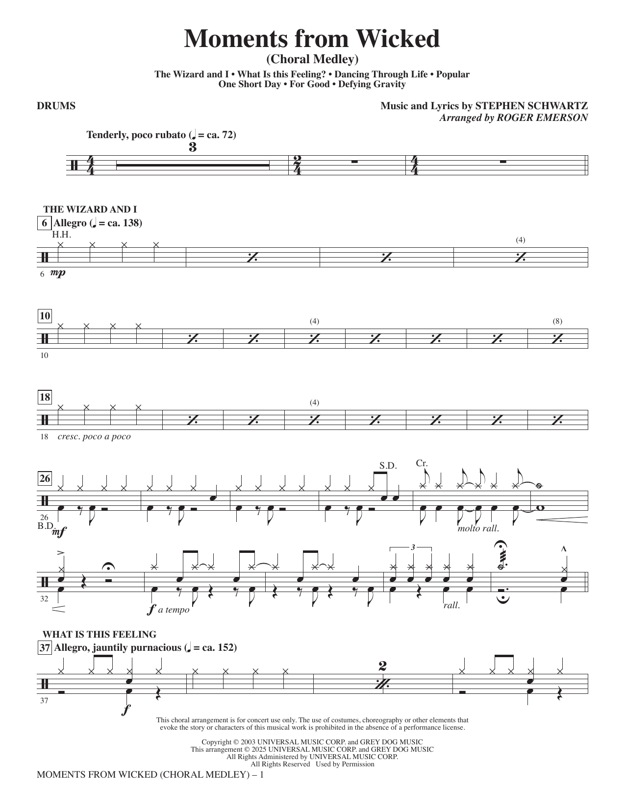 Moments from Wicked (Choral Medley) - Drums: Choral Instrumental Pak