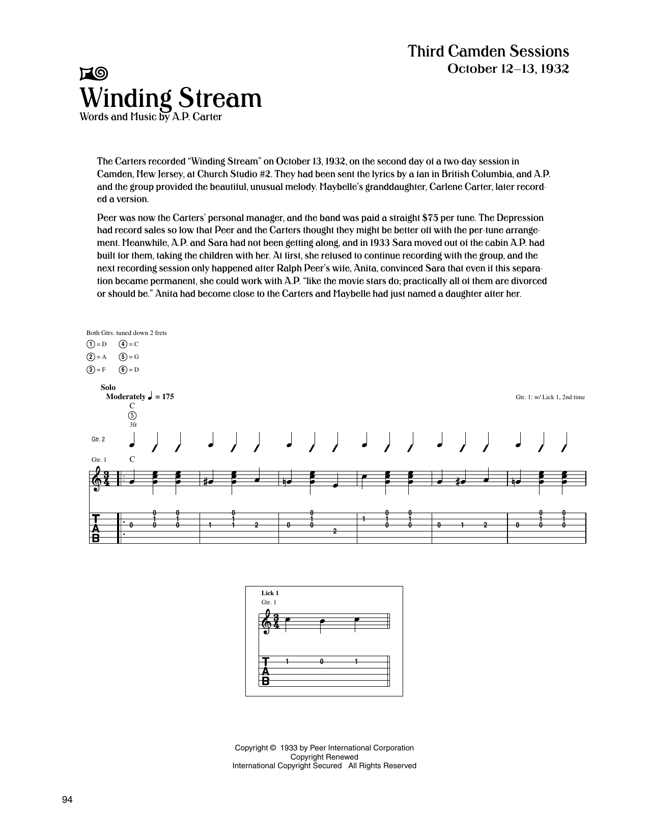 Winding Stream: Guitar Tab